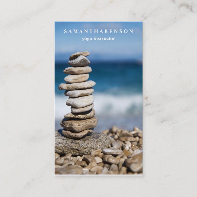 Carte De Visite Elégant logo couleur de l'eau Zen Yoga Soigner la  (Devant)