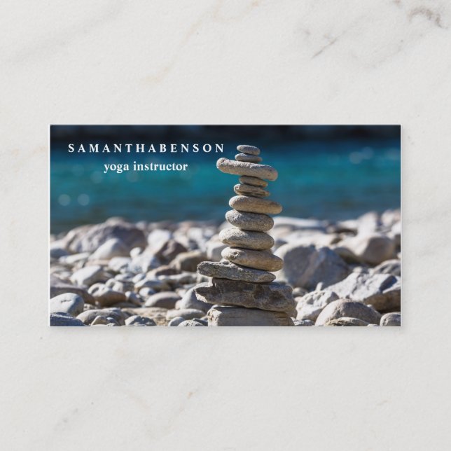 Carte De Visite Elégant logo couleur de l'eau Zen Yoga Soigner la  (Devant)