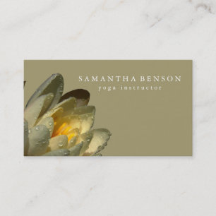 Carte De Visite Élégant Logo Fleur de Lotus Noir & Blanc Entrepris