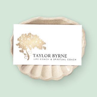 Carte De Visite Élégant logo Gold Tree professionnel