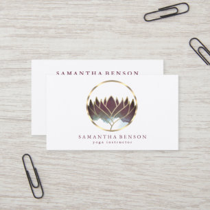 Carte De Visite Élégant Logo Lotus Or Moderne Stylish Cuivre