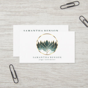 Carte De Visite Élégant Logo Lotus Or Moderne Stylish Cuivre