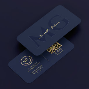 Carte De Visite Élégant logo moderne Dark Navy Professionnel