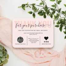 Élégant logo noir rose Merci client