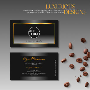 Carte De Visite Élégant logo orange noir et blanc