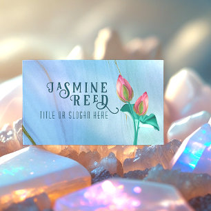 Carte De Visite Élégant Lotus Bud pour Spa de bien-être   Marbre e