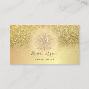Carte De Visite Élégant Lotus Confettis Paillettes Professeur de