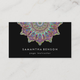 Carte De Visite Élégant Lotus Flower Logo Yoga Mandala