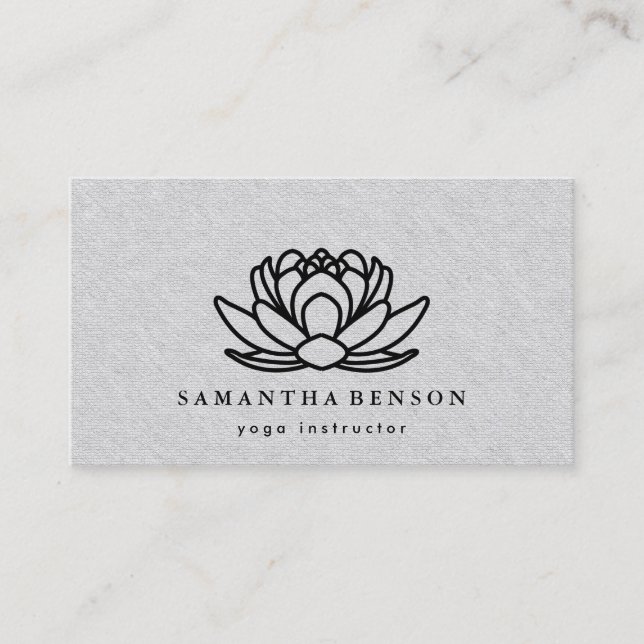 Carte De Visite Élégant Lotus Flower Mandala Logo Yoga Instructeur (Devant)