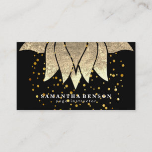 Carte De Visite Élégant Lotus Flower Mandala Logo Yoga Instructeur