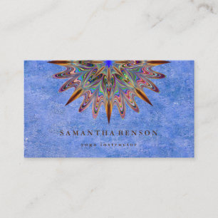 Carte De Visite Élégant Lotus Flower Mandala Logo Yoga Instructeur
