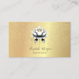 Carte De Visite Élégant Lotus Gold Confetti Yoga élégant