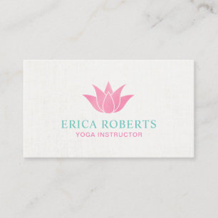 Carte De Visite Élégant Lotus Logo Spa Salon Yoga Instructeur