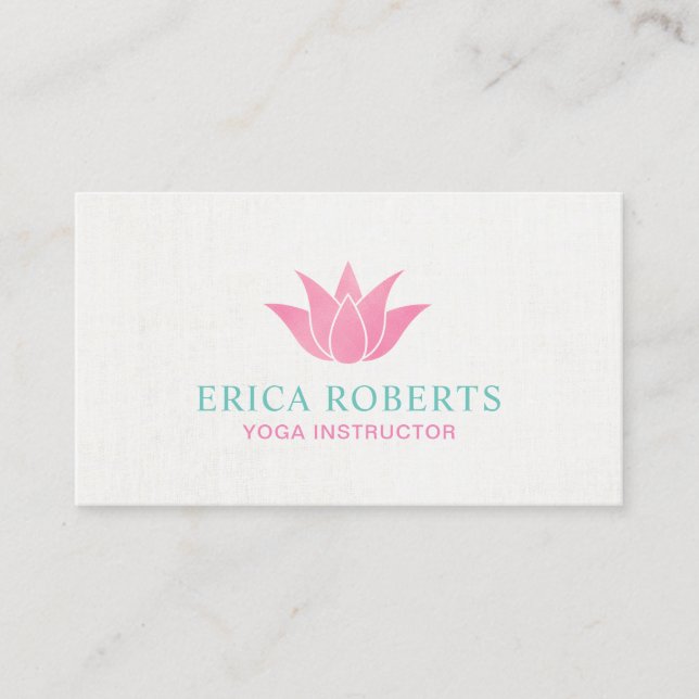 Carte De Visite Élégant Lotus Logo Spa Salon Yoga Instructeur (Devant)