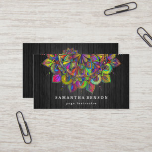 Carte De Visite Élégant Lotus Logo Yoga Méditation Bien-être B