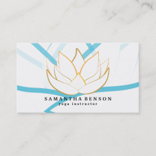 Carte De Visite Élégant Lotus Lotus Logo Yoga Méditation Bien-être