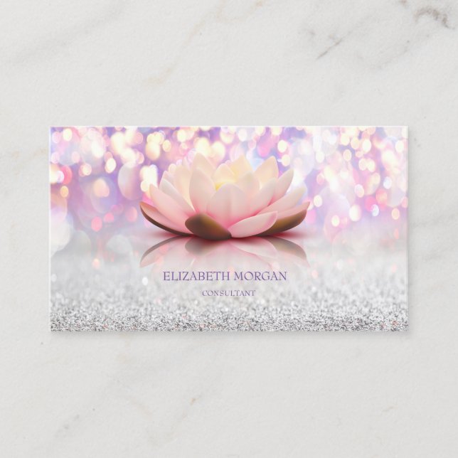 Carte De Visite Élégant Lotus Moderne Bokeh (Devant)