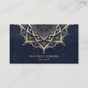 Carte De Visite Elégant lotus or yoga instructeur mandala