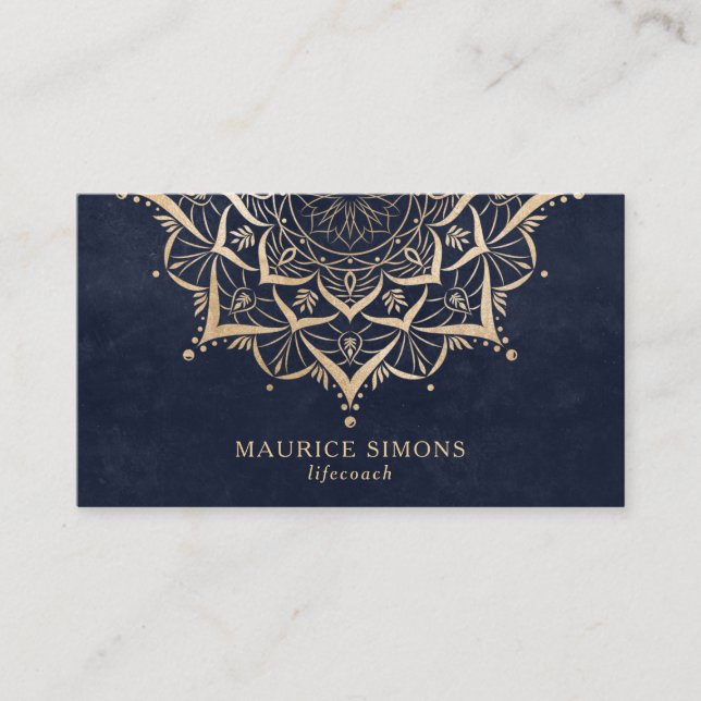 Carte De Visite Elégant lotus or yoga instructeur mandala (Devant)