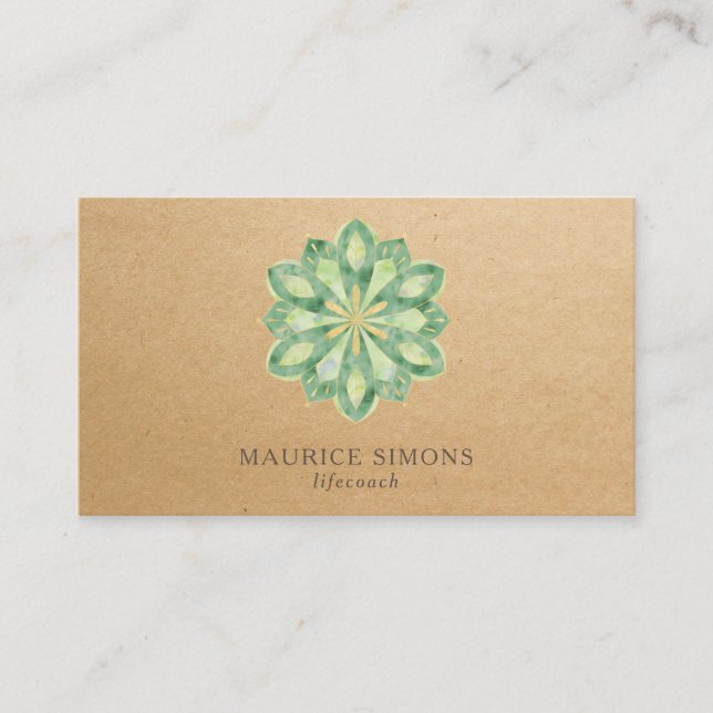 Carte De Visite Elégant lotus or yoga instructeur mandala busines (Devant)