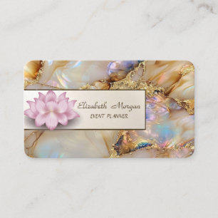 Carte De Visite Élégant Lotus Perle Marbre