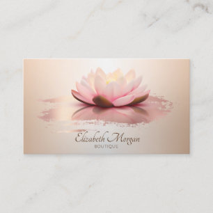 Carte De Visite Élégant Lotus Rose Gold Brush Stroke