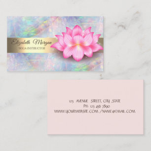 Carte De Visite Élégant Lotus Yoga Opale