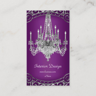 Carte De Visite Élégant lustre intérieur design argent prune