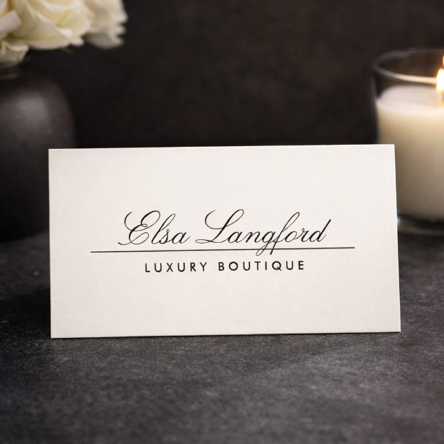 Carte De Visite Élégant Luxe Boutique Designer Ivory (Créateur téléchargé)