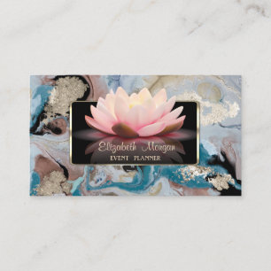 Carte De Visite Elégant Luxe Design, Moderne, Marbre Lotus