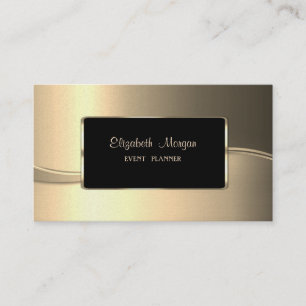 Carte De Visite Elégant Luxe Design, Or, Cadre