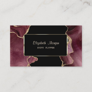 Carte De Visite Elégant Luxe Élégant, Moderne, Bourgogne Agate