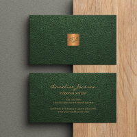 Élégant luxe en cuir vert cuivre or monogramme