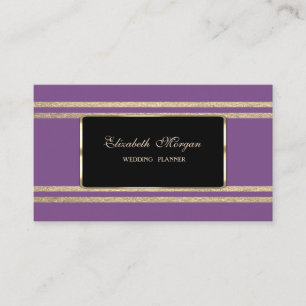 Carte De Visite Elégant Luxe, Faux Gold Glittery Stripes