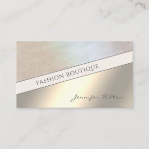 Carte De Visite Elégant luxe géométrique perle d'or hologramme