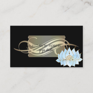 Carte De Visite Élégant Luxe Lotus Bleu Yoga