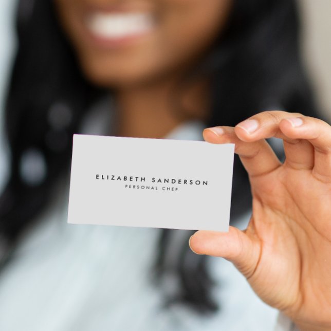 Carte De Visite Elégant Luxe Minimal gris clair QR CODE (Créateur téléchargé)