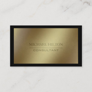 Carte De Visite Élégant luxe minimaliste faux or uni/noir
