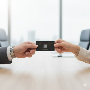 Carte De Visite Élégant Luxe Noir et Or Professionnel