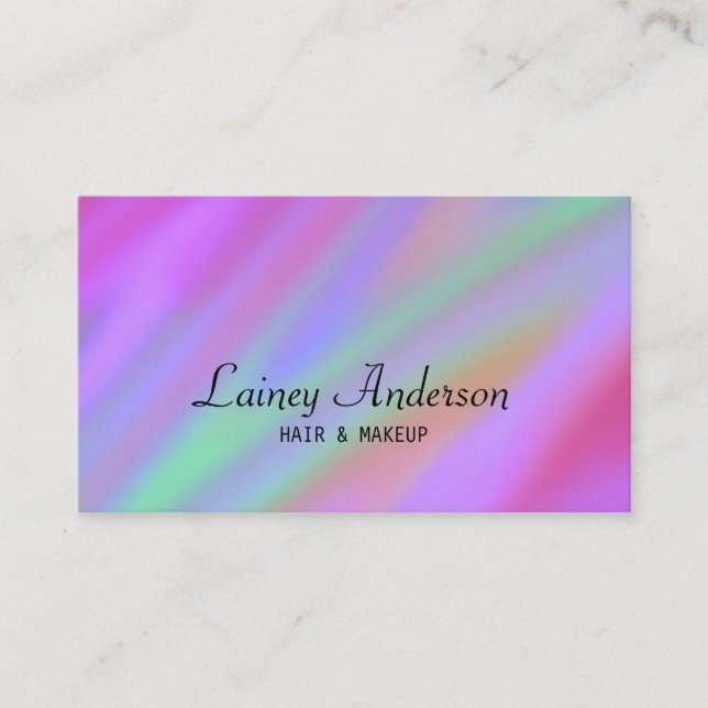 Carte De Visite Elégant luxe tendance violet vert rose abstrait (Devant)