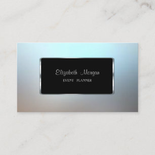 Carte De Visite Élégant Luxueux Élégant,Moderne,Cadre Noir,Bleu