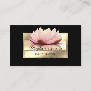 Carte De Visite Élégant Luxueux Élégant, Noir, Monture, Lotus