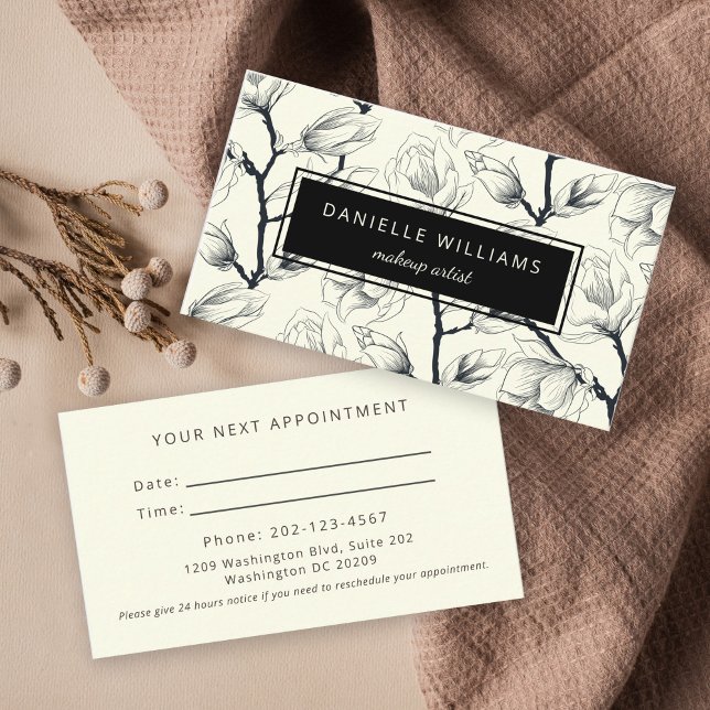 Carte De Visite Elégant Magnolia Botanical Next Nomination (Créateur téléchargé)