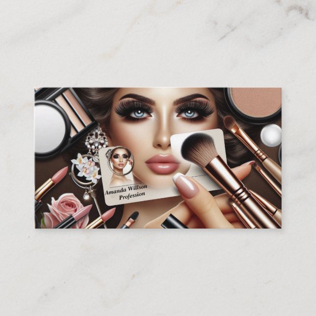 Carte De Visite Elegant Makeup Artist Business Card (Devant)