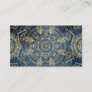 Carte De Visite Elégant Mandala Blue Whimsy Design