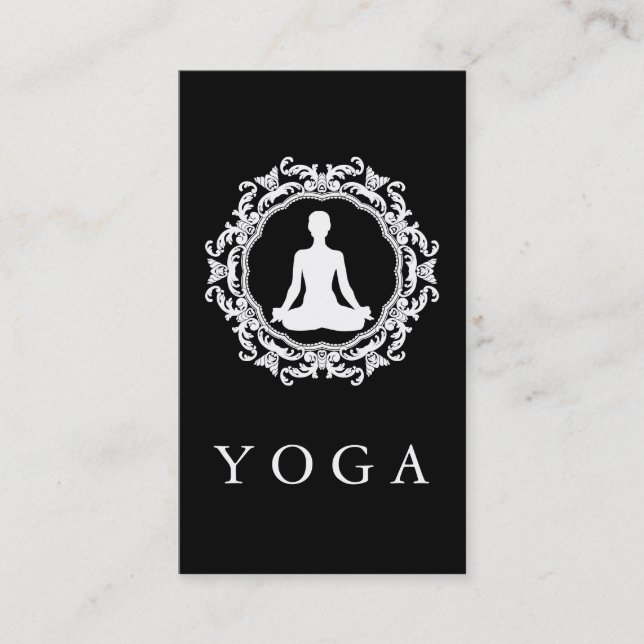Carte De Visite Élégant Mandala Logo Yoga Soigner la santé (Devant)