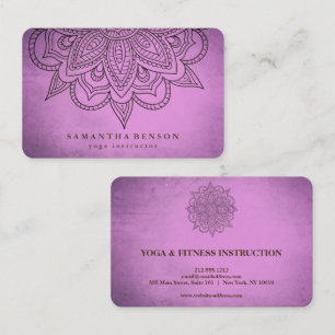 Carte De Visite Élégant Mandala Lotus Flower Logo Yoga Instructeur