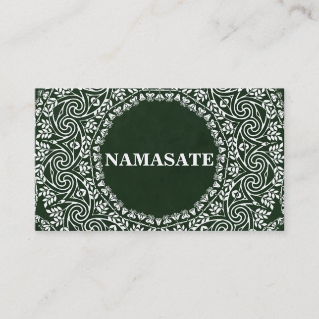 Carte De Visite Élégant Mandala Namaste Yoga Logo Art (Devant)