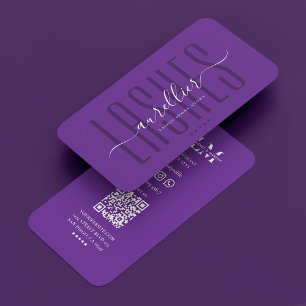 Carte De Visite Elégant maquillage Artiste Lash Tech Royal Purple