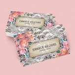 Carte De Visite Elégant maquillage Artiste Mariage Rustique Floral<br><div class="desc">Des cartes de visite professionnels rustiques et chic, avec un arrière - plan en bois, une élégante dentelle nuptiale, un décor fleuri rose et un modèle qui se personnalise facilement. Ce design est parfait pour un Wedding planner, fleuriste, organisateur d'évènements, maquilleur, Beauticien, Styliste de cheveux, Technicien d'ongles, Cosmetologue et Salon....</div>